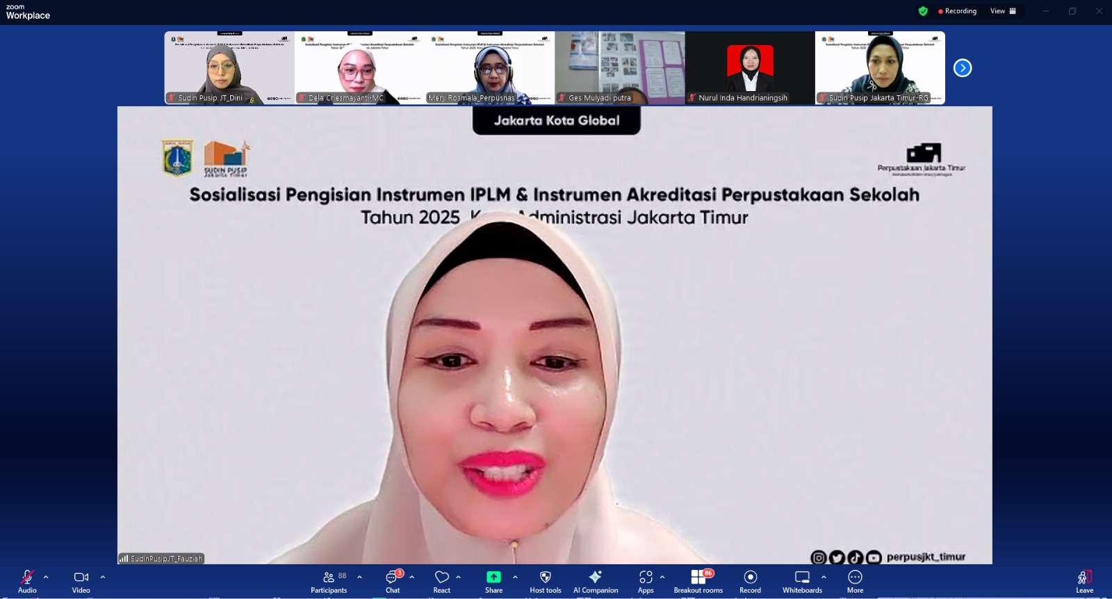 Sosialisasi Pengisian Instrumen IPLM & Instrumen Akreditasi Perpustakaan Sekolah Dan Umum Tahun 2025 Kota Administrasi Jakarta Timur